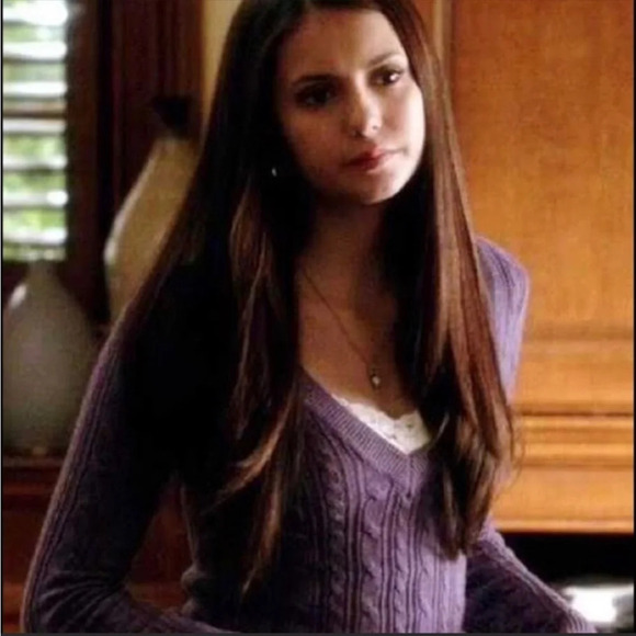 American Eagle Outfitters purple sweater as seen on Elena in The Vampire Diaries - Picture 2 of 6